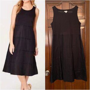 Size Medium J. Jill linen black tiered dress with pockets